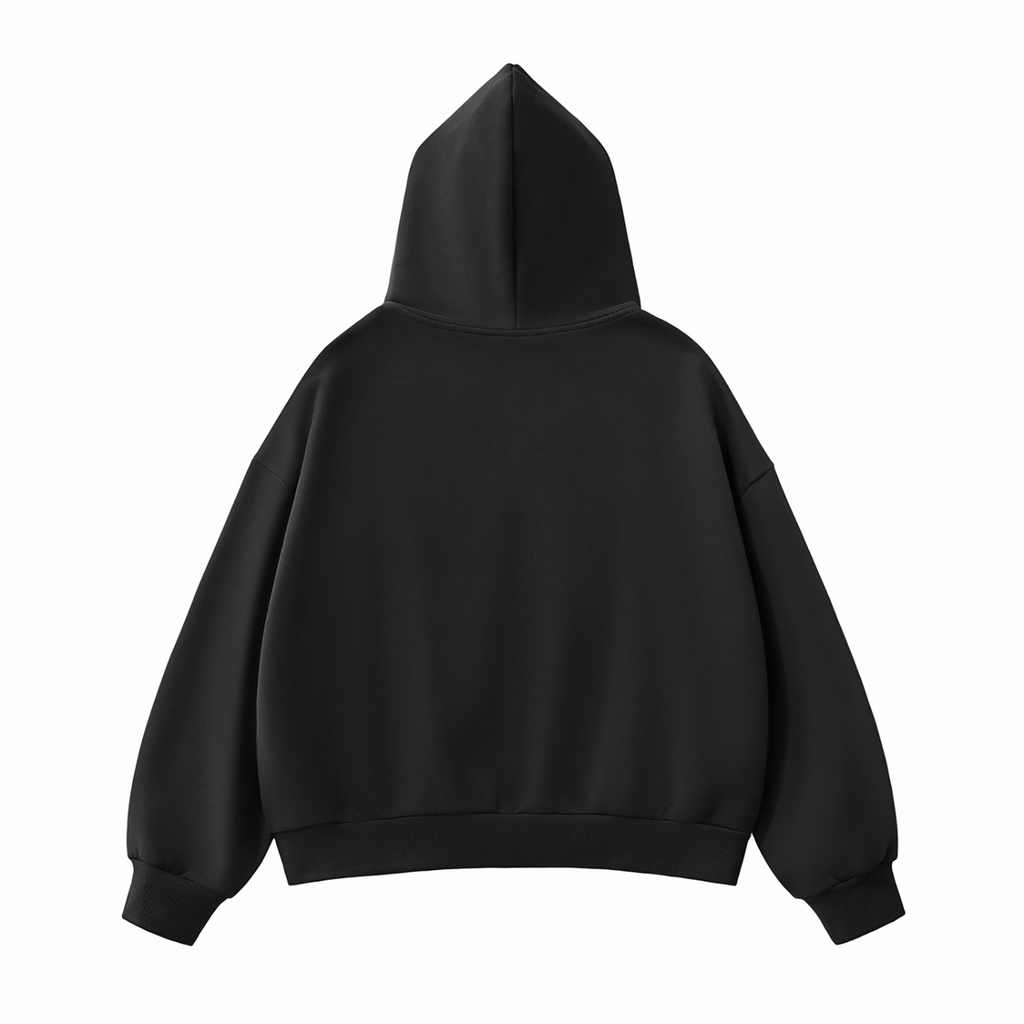 Fleeced Full-Zip Boxy Hoodie