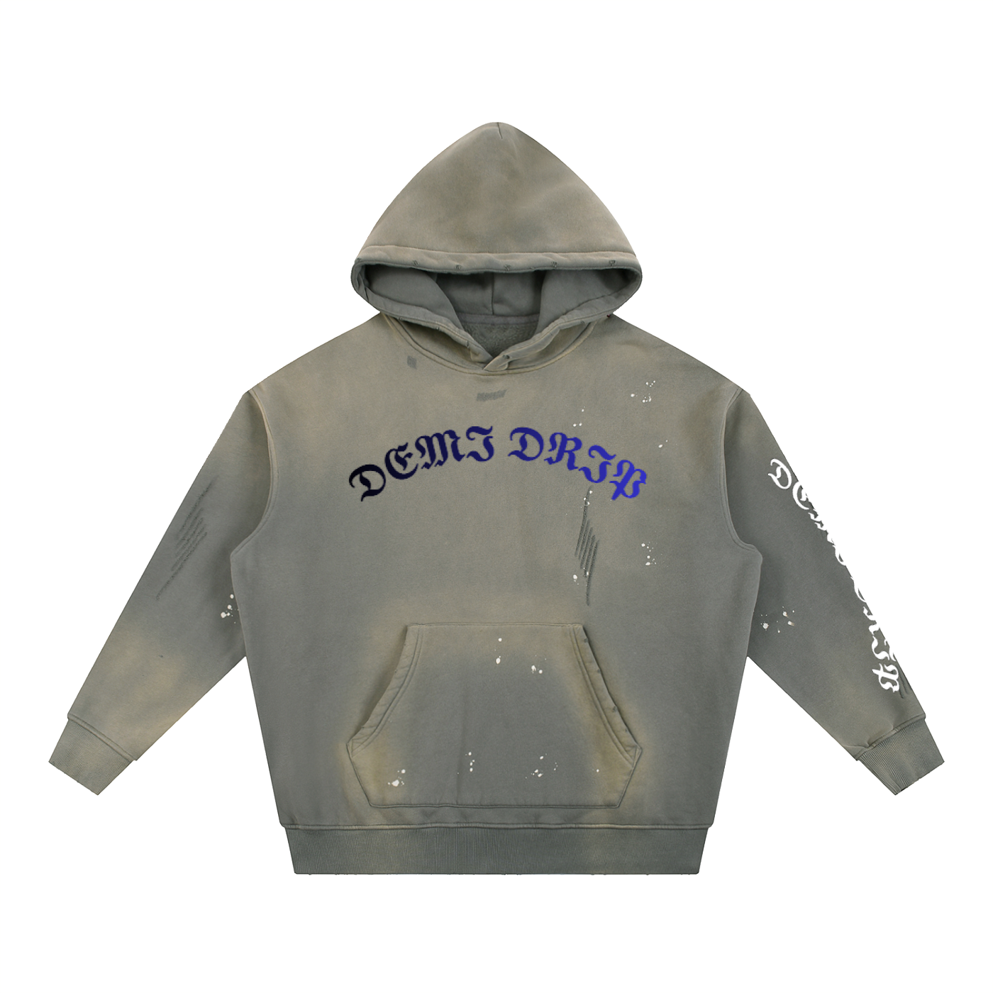 Vintage Washed Frayed Fleece Hoodie
