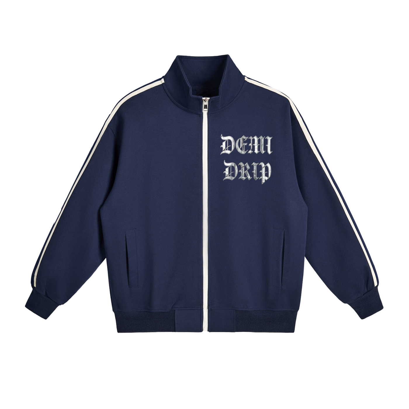 Contrast Side-Stripe Stand Collar Jacket - Premium Streetwear | DEMI DRIP