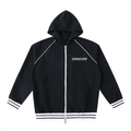 Striped Trim Zip-Up Hoodie - Premium Streetwear Demi Drip