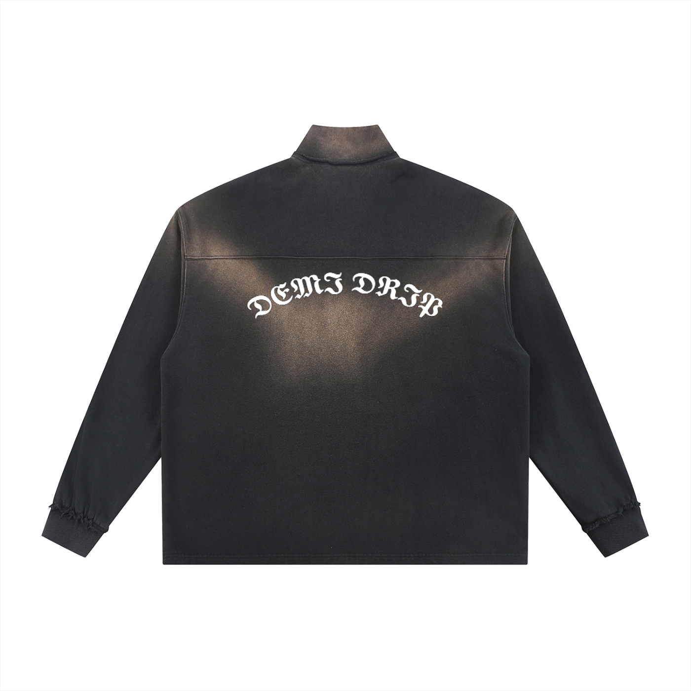 Sun Fade Raw Edge Quarter-Zip Sweatshirt