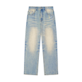 Sun Fade Raw Hem Denim Jeans - Premium Streetwear