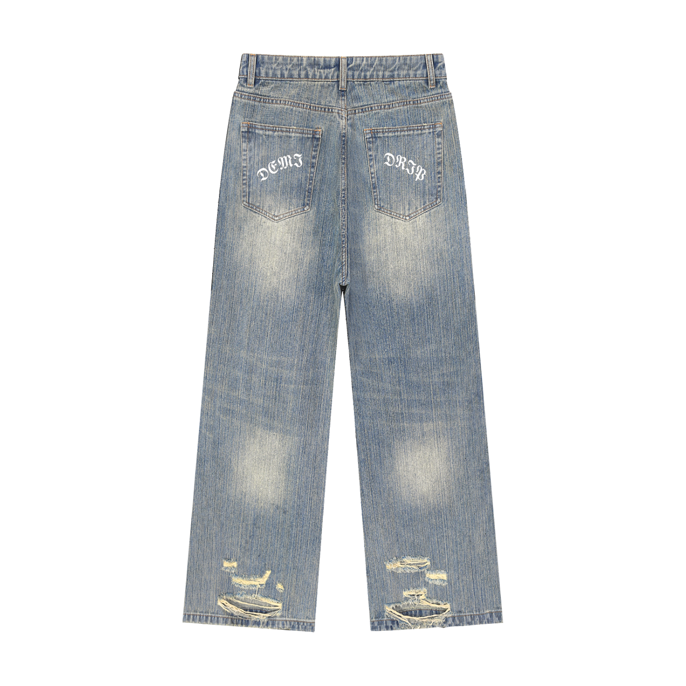 DEMI DRIP Vintage Wash Distressed Denim Jeans | Premium Streetwear