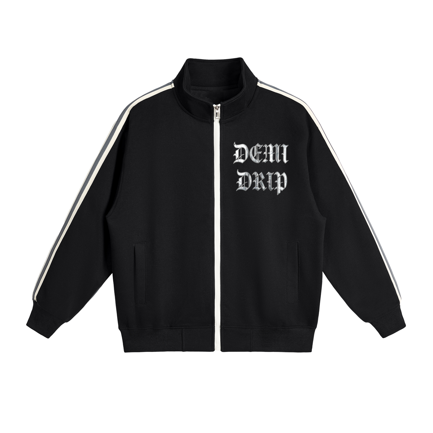 Contrast Side-Stripe Stand Collar Jacket - Premium Streetwear | DEMI DRIP