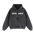 Zip-Through Boxy Fleece Hoodie - Premium Streetwear