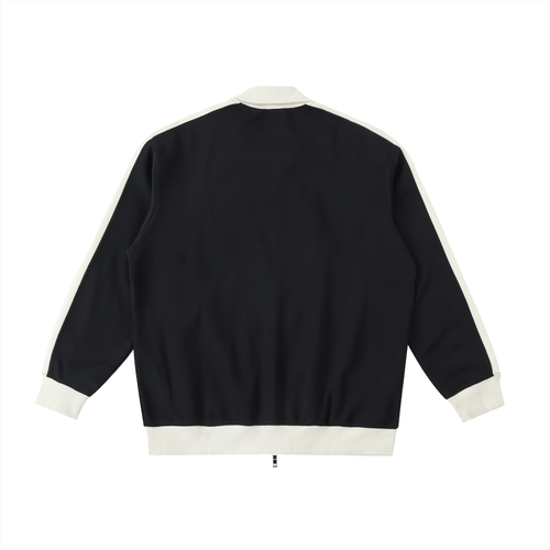 Contrast Trim Stand Collar Jacket - Premium Streetwear