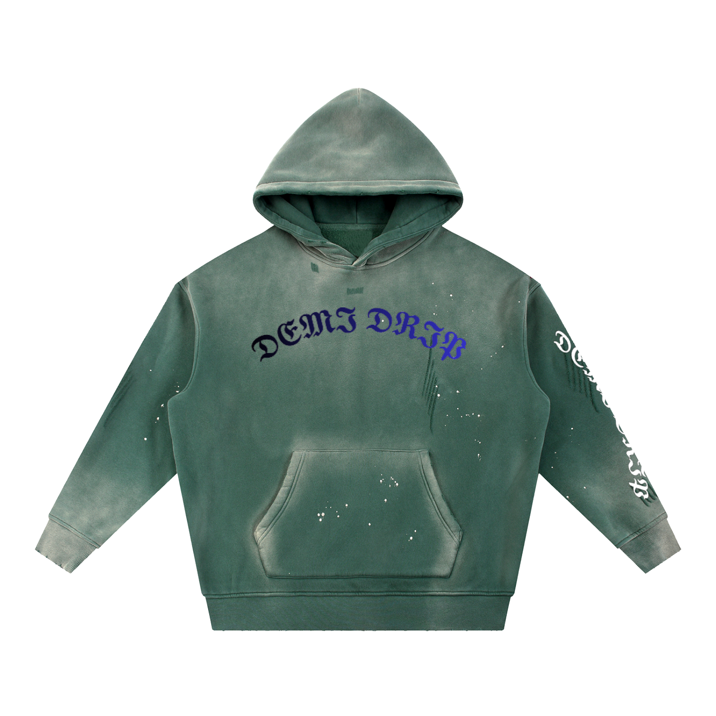 Vintage Washed Frayed Fleece Hoodie