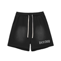 Sun Fade Raw Edge Cotton Shorts - Premium Streetwear