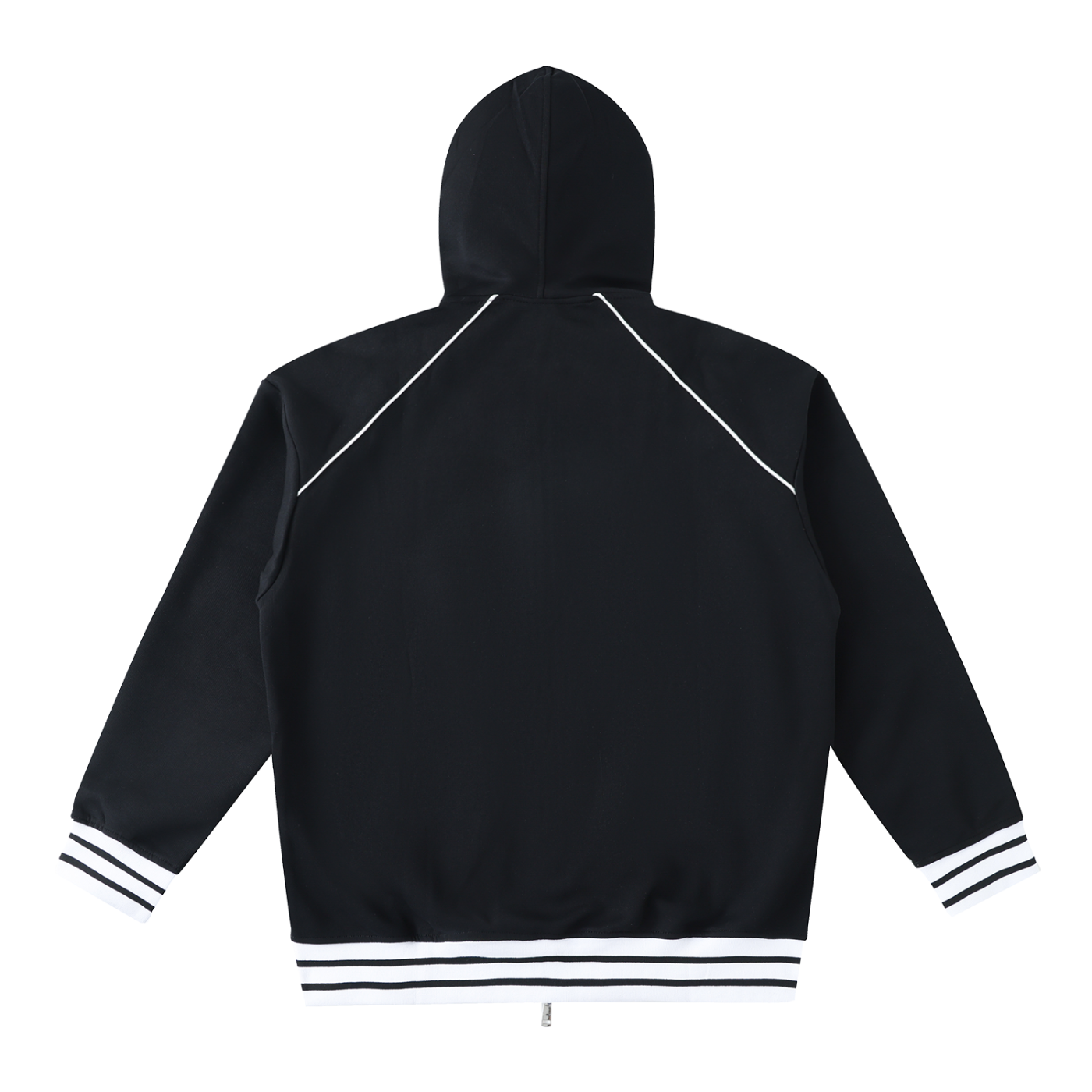 Striped Trim Zip-Up Hoodie - Premium Streetwear Demi Drip