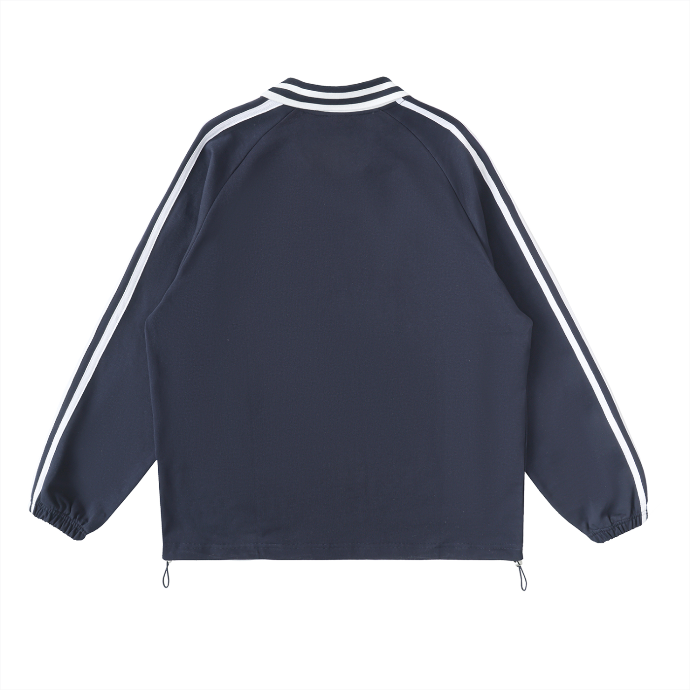 Contrast Striped Lapel Collar Sweatshirt - Premium Streetwear