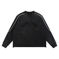 DEMI DRIP Mineral Wash Piping Raw Hem Sweatshirt