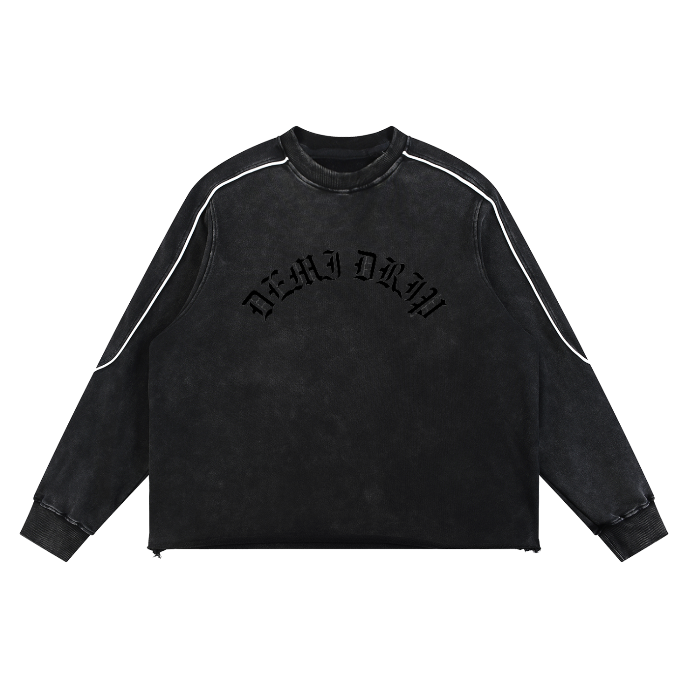DEMI DRIP Mineral Wash Piping Raw Hem Sweatshirt