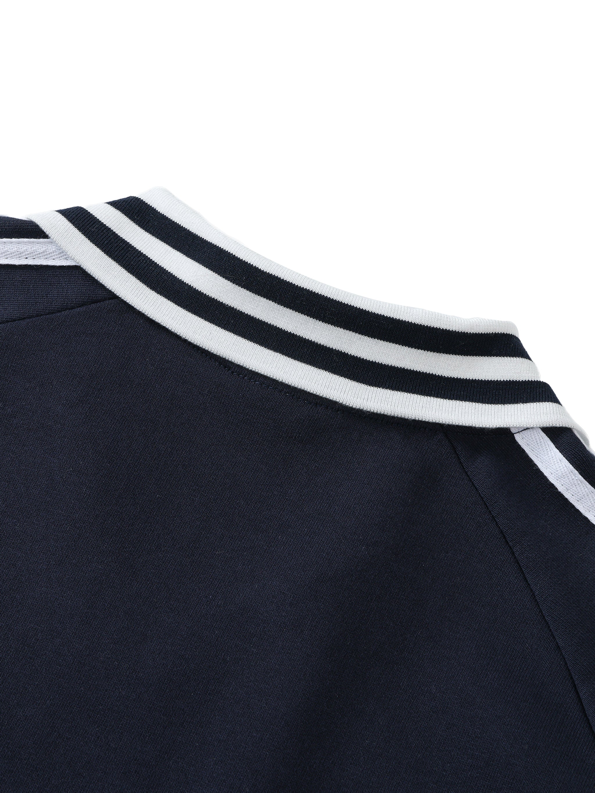 Contrast Striped Lapel Collar Sweatshirt - Premium Streetwear