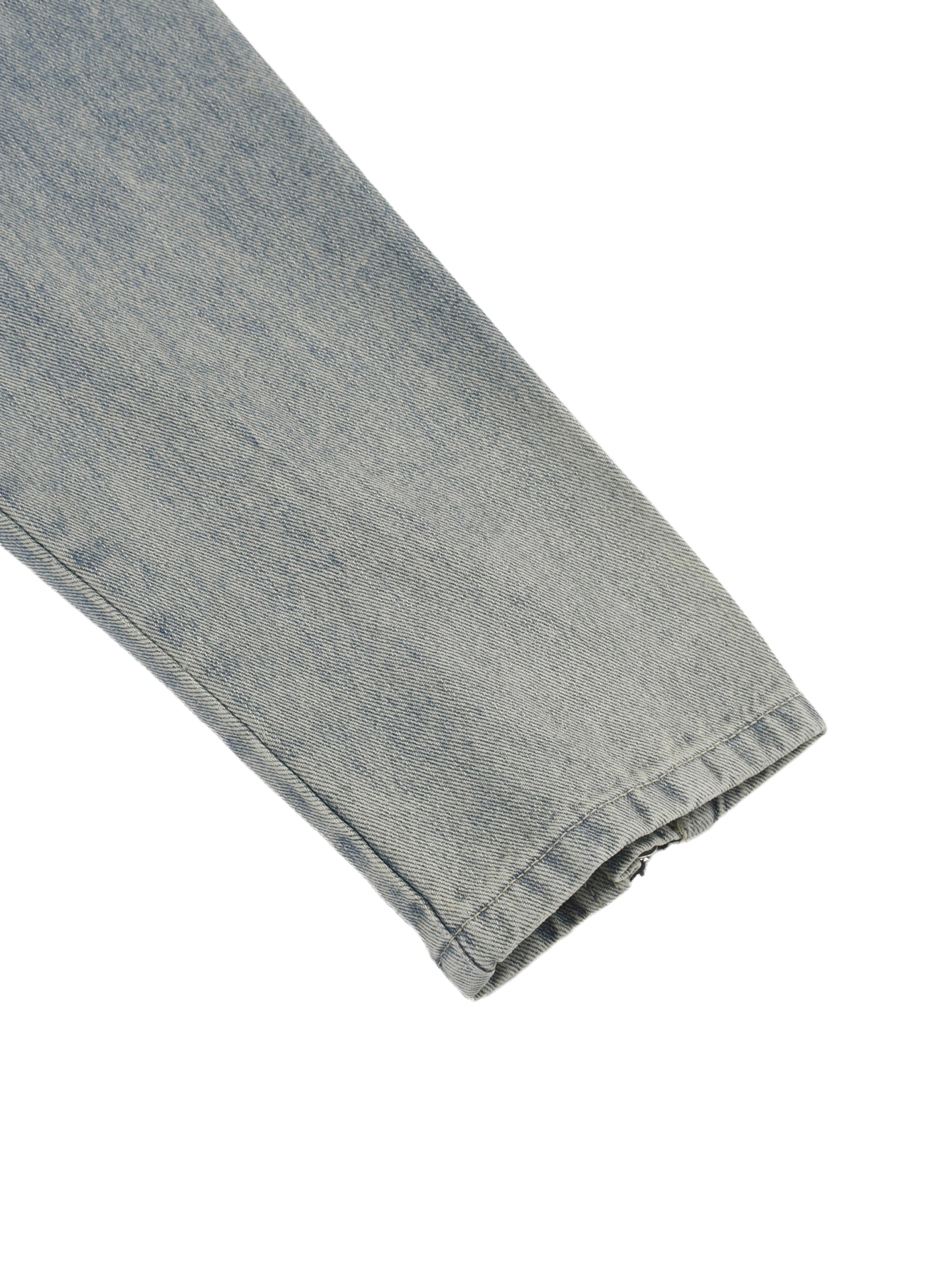 Vintage Wash Zip Denim Jacket - Premium Streetwear | DEMI DRIP