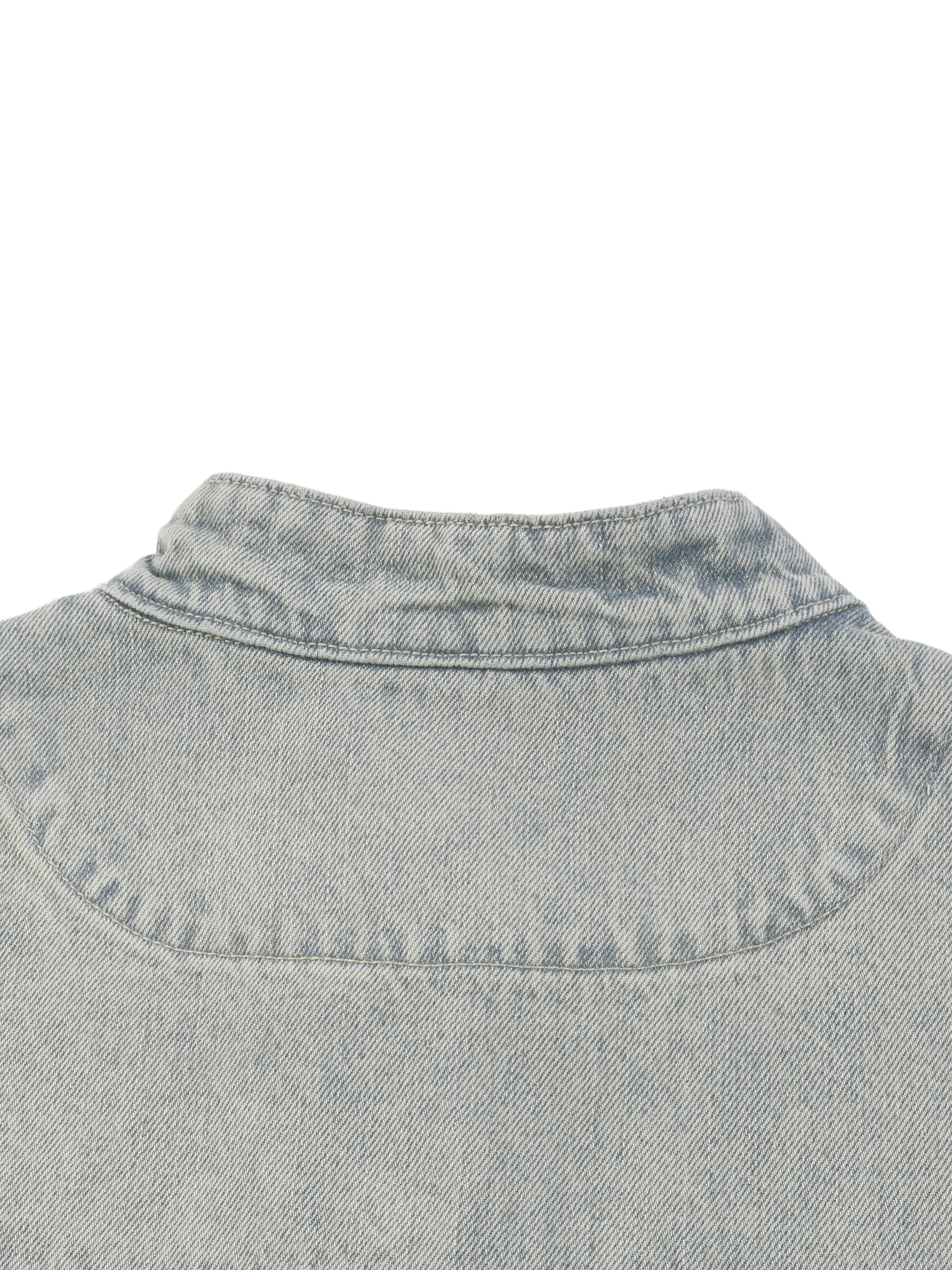 Vintage Wash Zip Denim Jacket - Premium Streetwear | DEMI DRIP